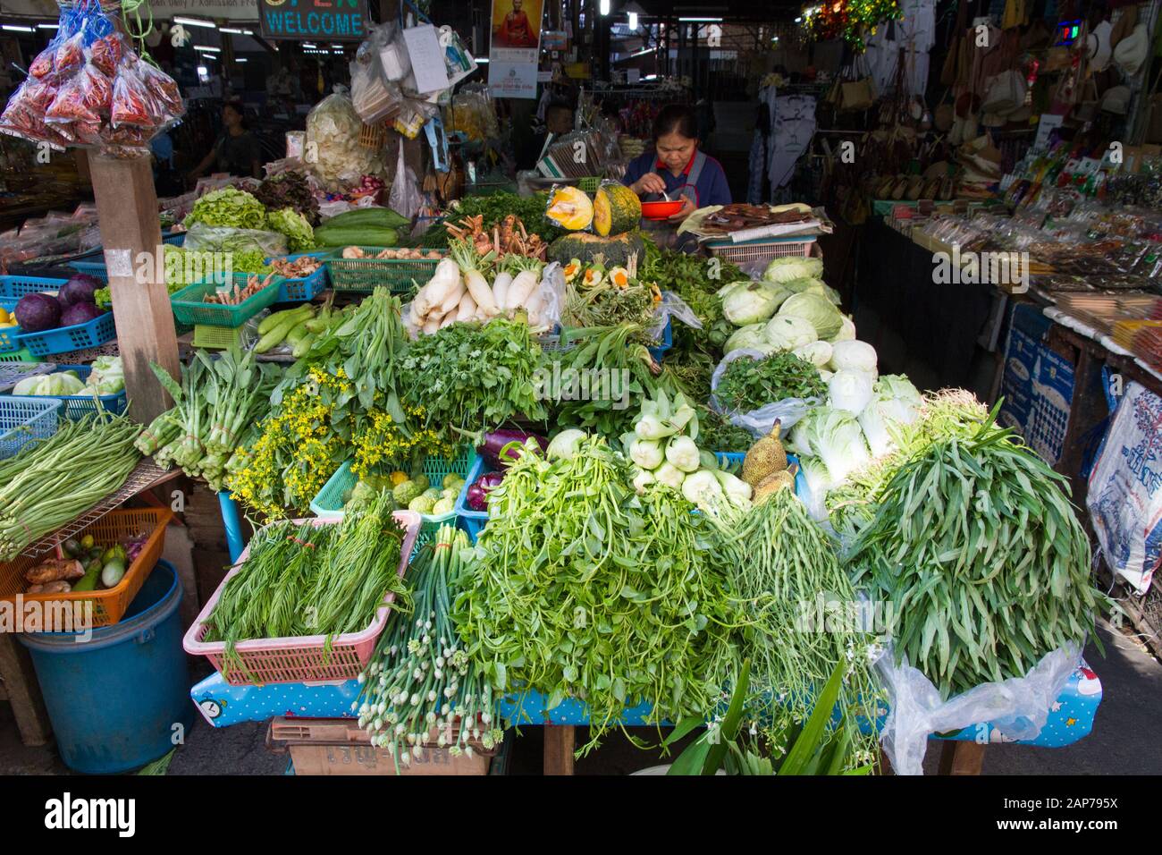 vegetables stall Chiang Mai Thailand Stock Photo - Alamy