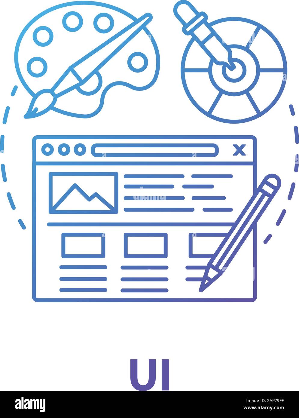 UI concept icon. Software creative interface development idea thin line ...