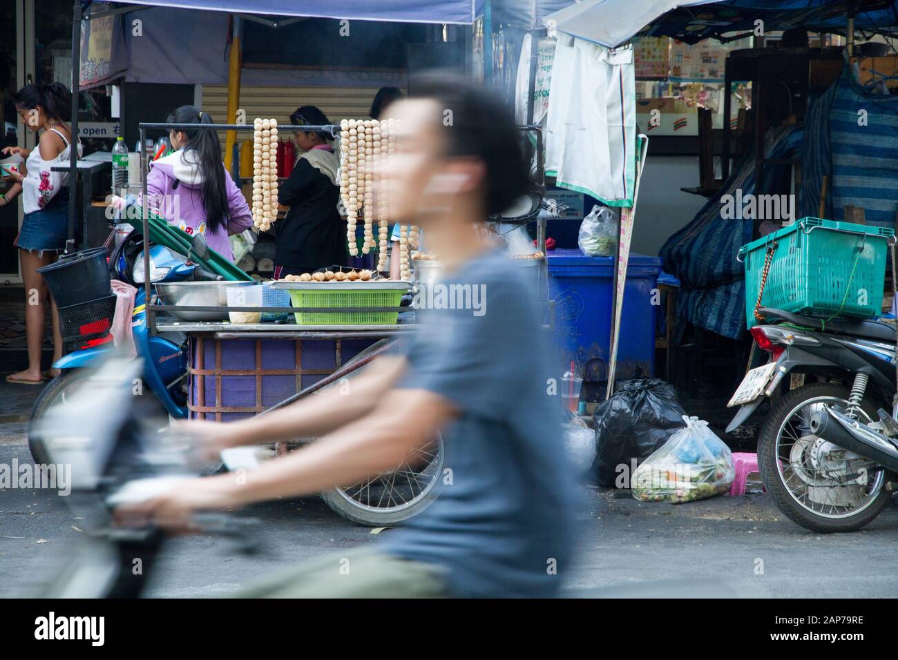 Street food stall, Chiang Mai Thailand Stock Photo
