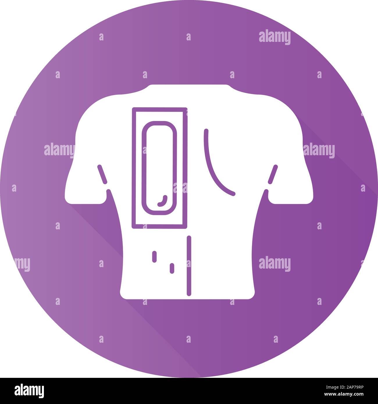 Back Waxing Purple Flat Design Long Shadow Glyph Icon Male Hair