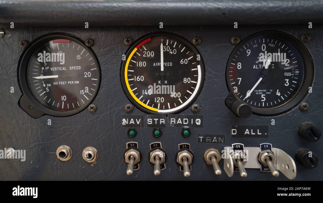 Microlight Ultralight aircraft instrument panel Stock Photo Alamy