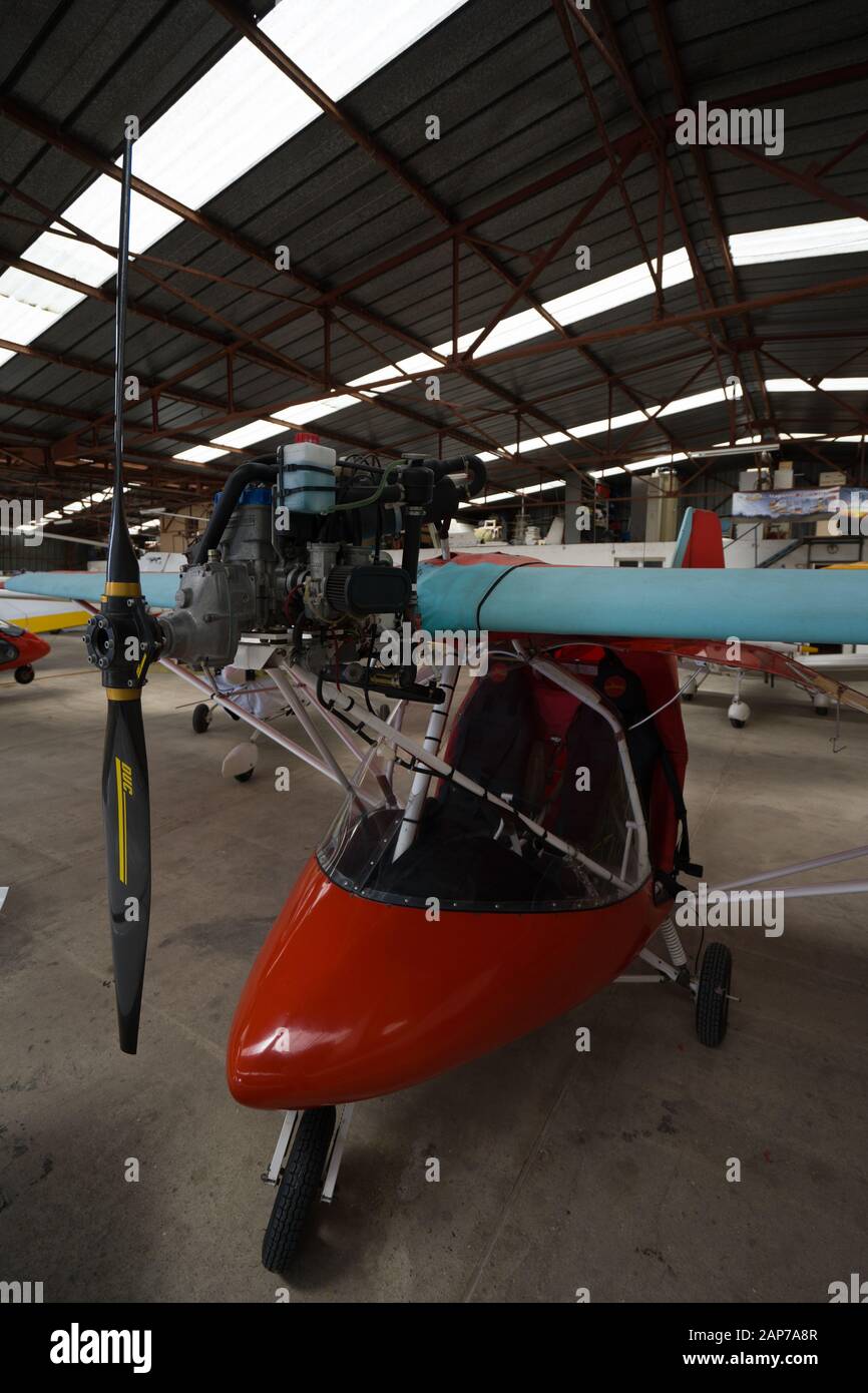 Microlight Ultralight aircraft front propeller Stock Photo Alamy