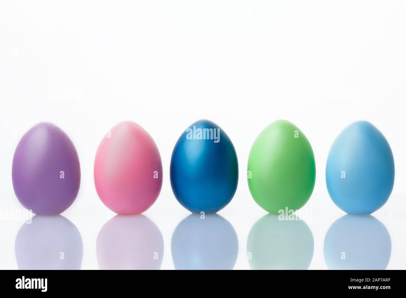 Easter eggs isolated on white background. Happy easter concept. Soft focus. Stock Photo
