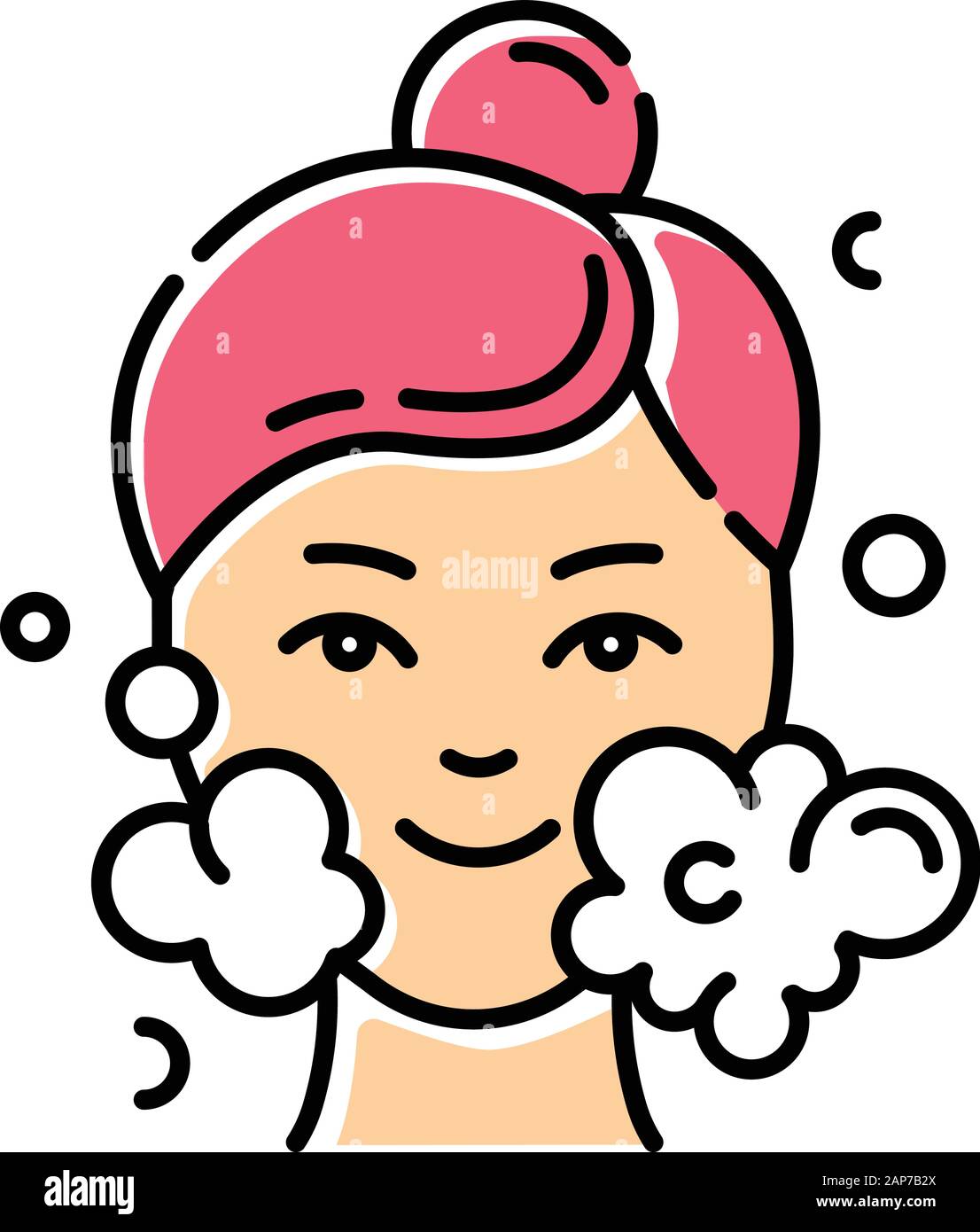 Water face cleanser color icon. Skin care procedure. Facial beauty