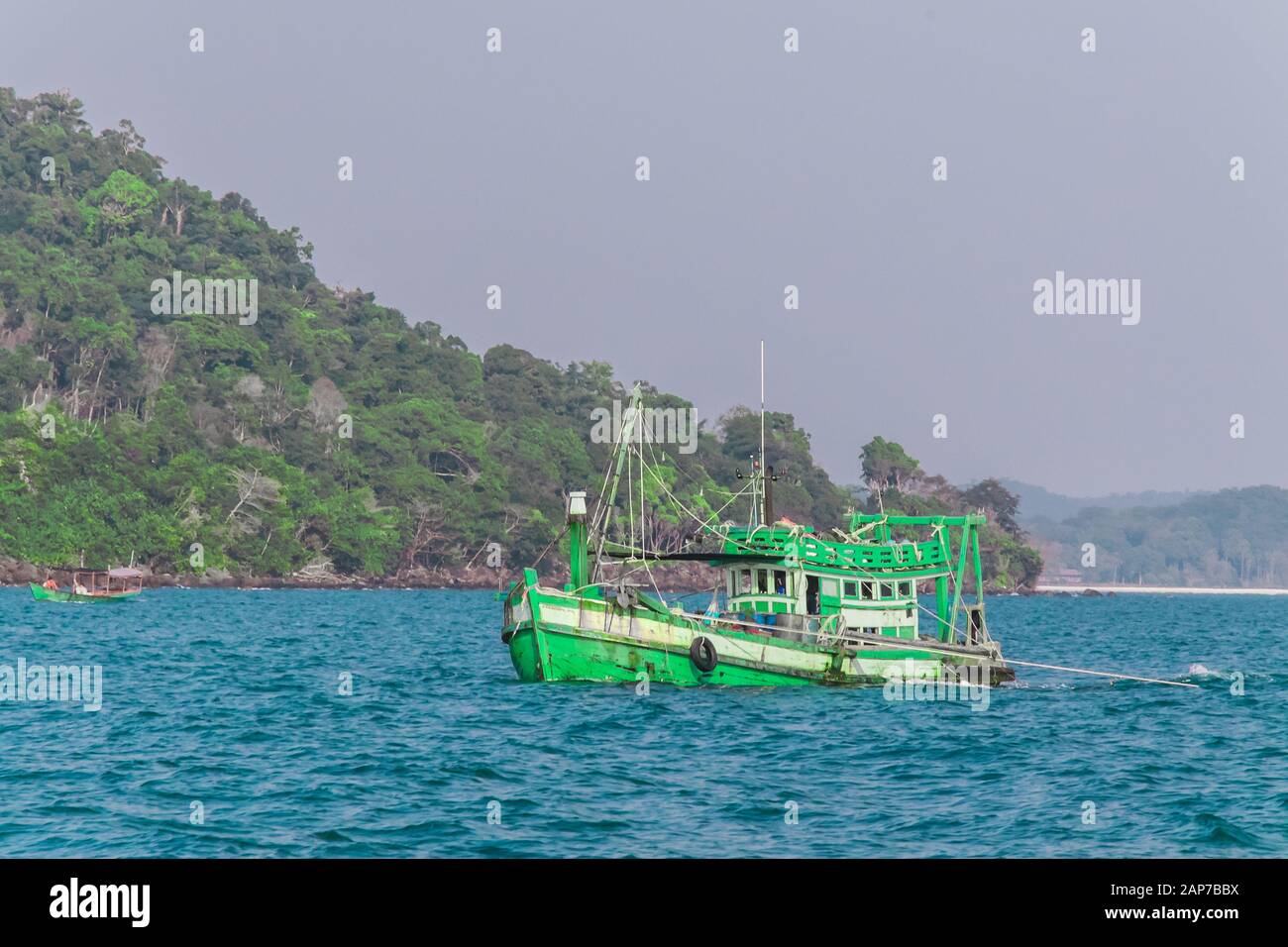Koh Rong Fish Both Fishing Boat by Koh Rong Island, Cambodia Stock Photo - Alamy