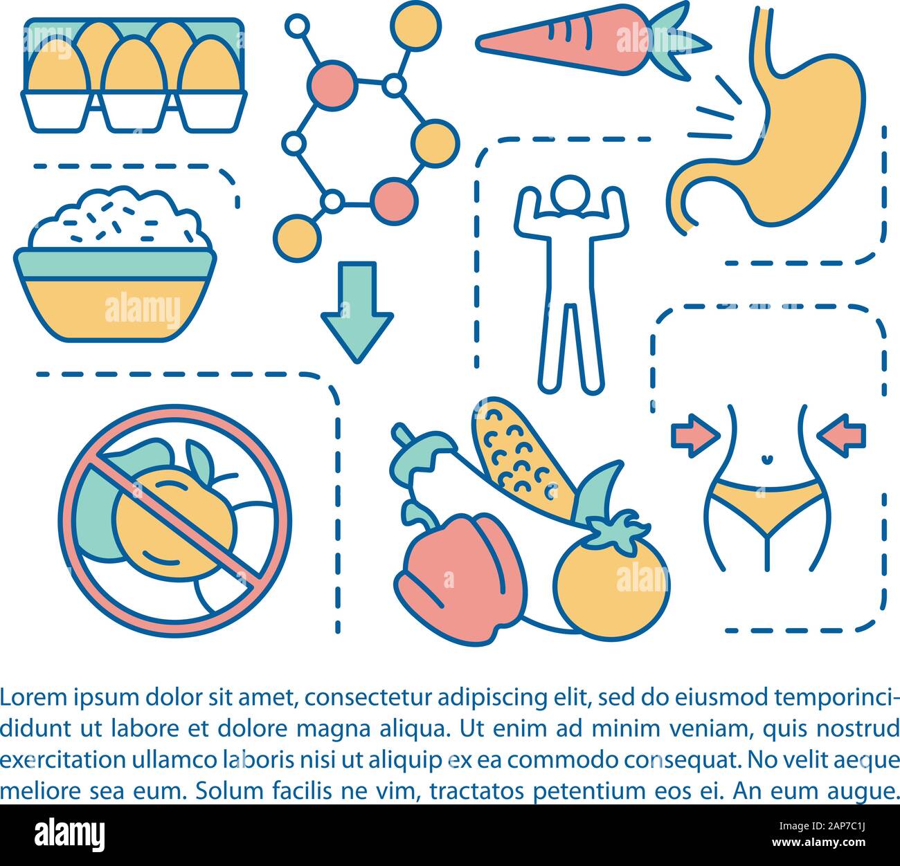 Keto diet article page vector template. Dietary plan, loss weight Keto diet article page vector template. Dietary plan, loss weight