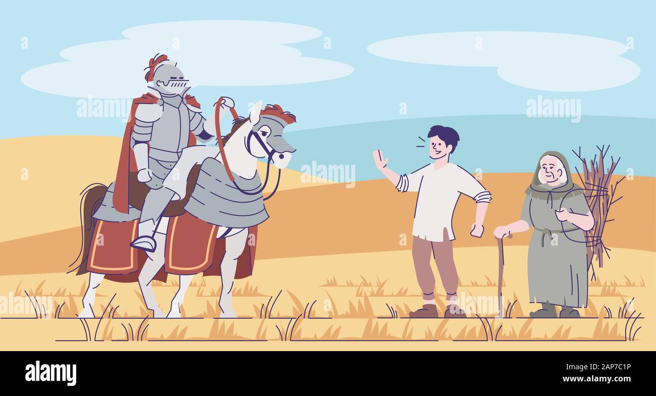 Medieval peasants field Stock Vector Images - Alamy