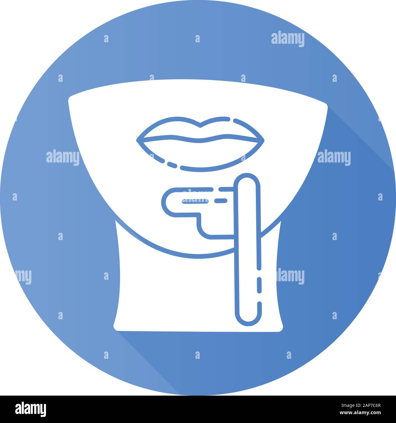 Chin Waxing Blue Flat Design Long Shadow Glyph Icon Female Facial