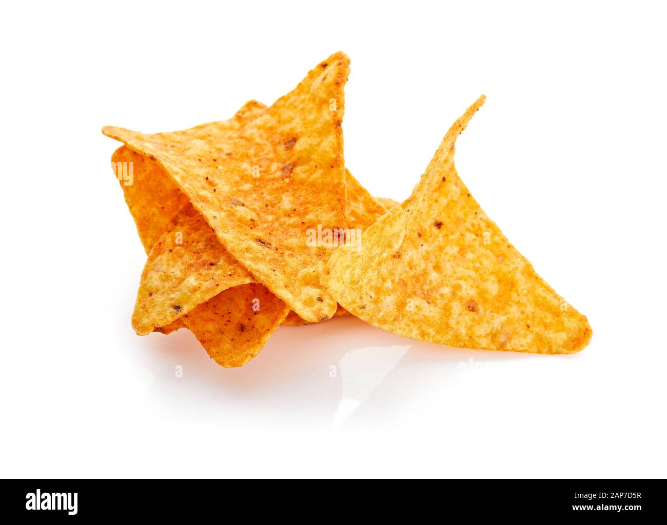 Tortilla Chips Isolated on White Background Stock Photo