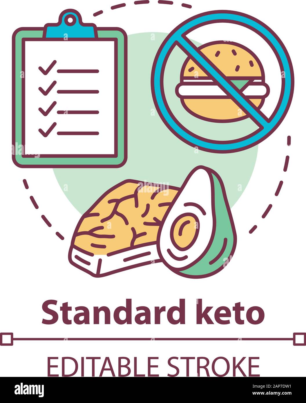 Standart keto concept icon. Ketogenic diet idea thin line illustration ...