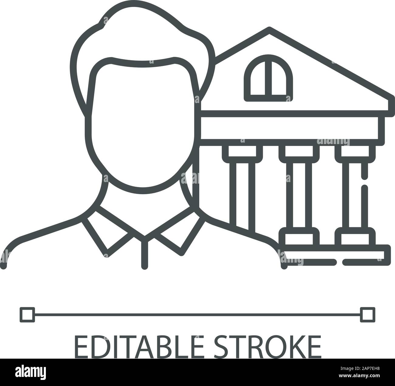 Credit Manager Linear Icon Professional Businessman Customer Service Male Worker Economy Finance Industry Thin Line Illustration Contour Symbol Stock Vector Image Art Alamy