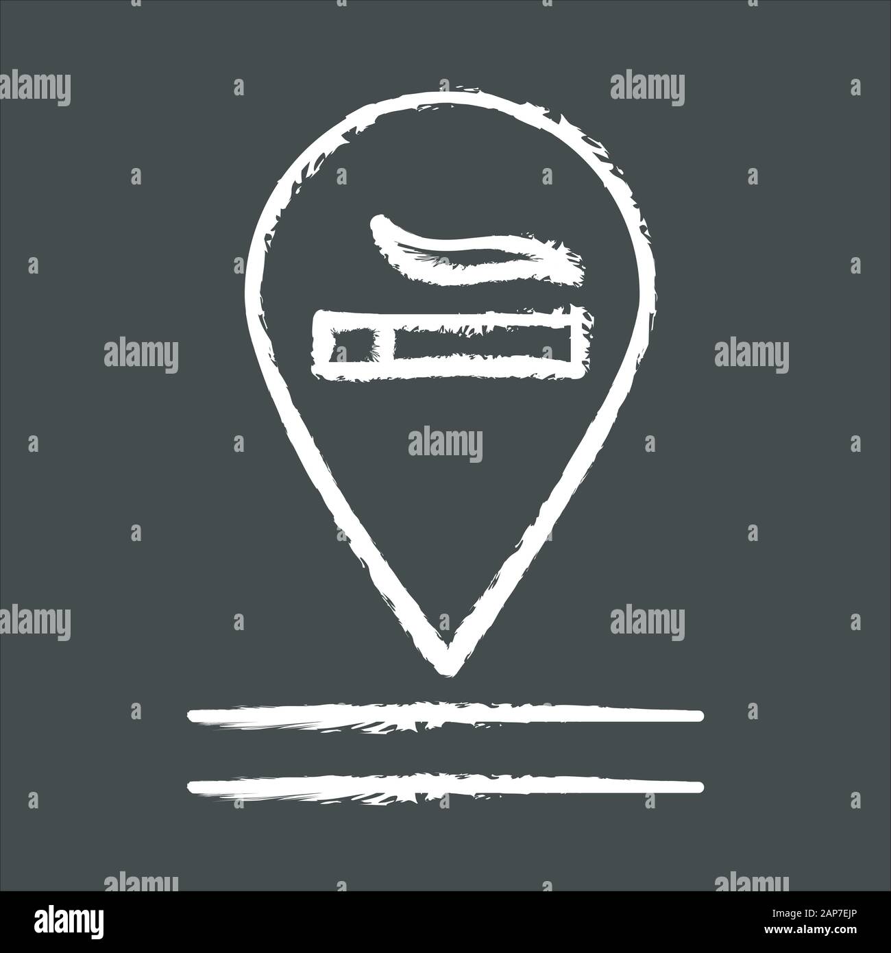 Smoking allowed chalk icon. Smoking area sign. Ventilated room for