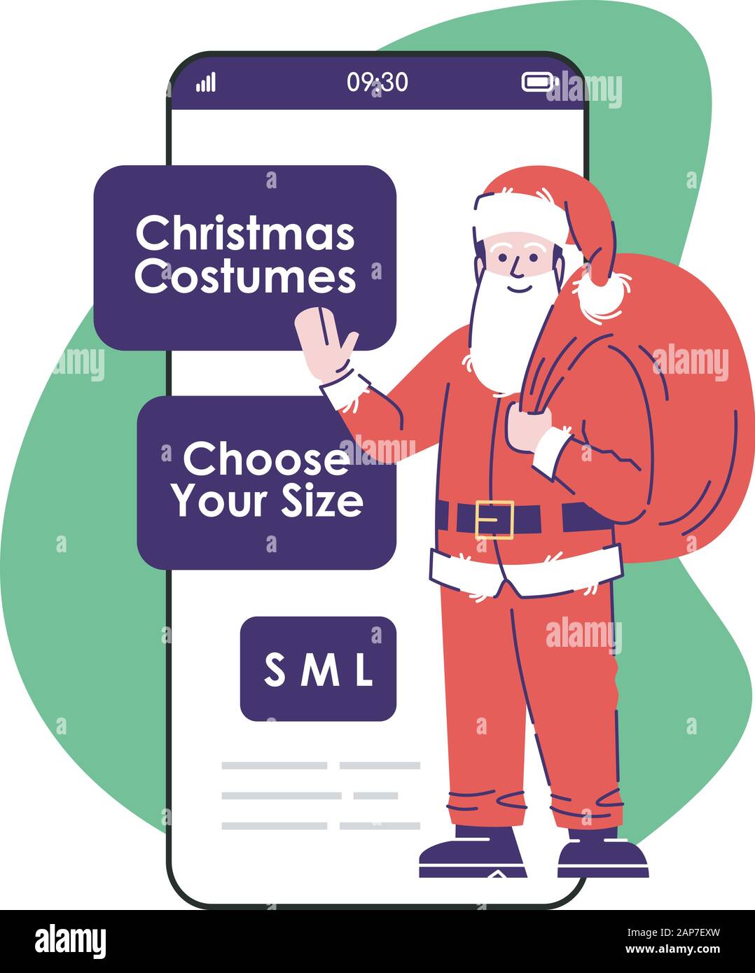 Christmas costumes smartphone app screen. Santa Claus suit for rent. Mobile phone displays with cartoon characters design mockup. Online store applica Stock Vector Image & Art - Alamy Christmas costumes smartphone app screen. Santa Claus suit for rent. Mobile phone displays with cartoon characters design mockup. Online store applica Stock Vector Image & Art - Alamy