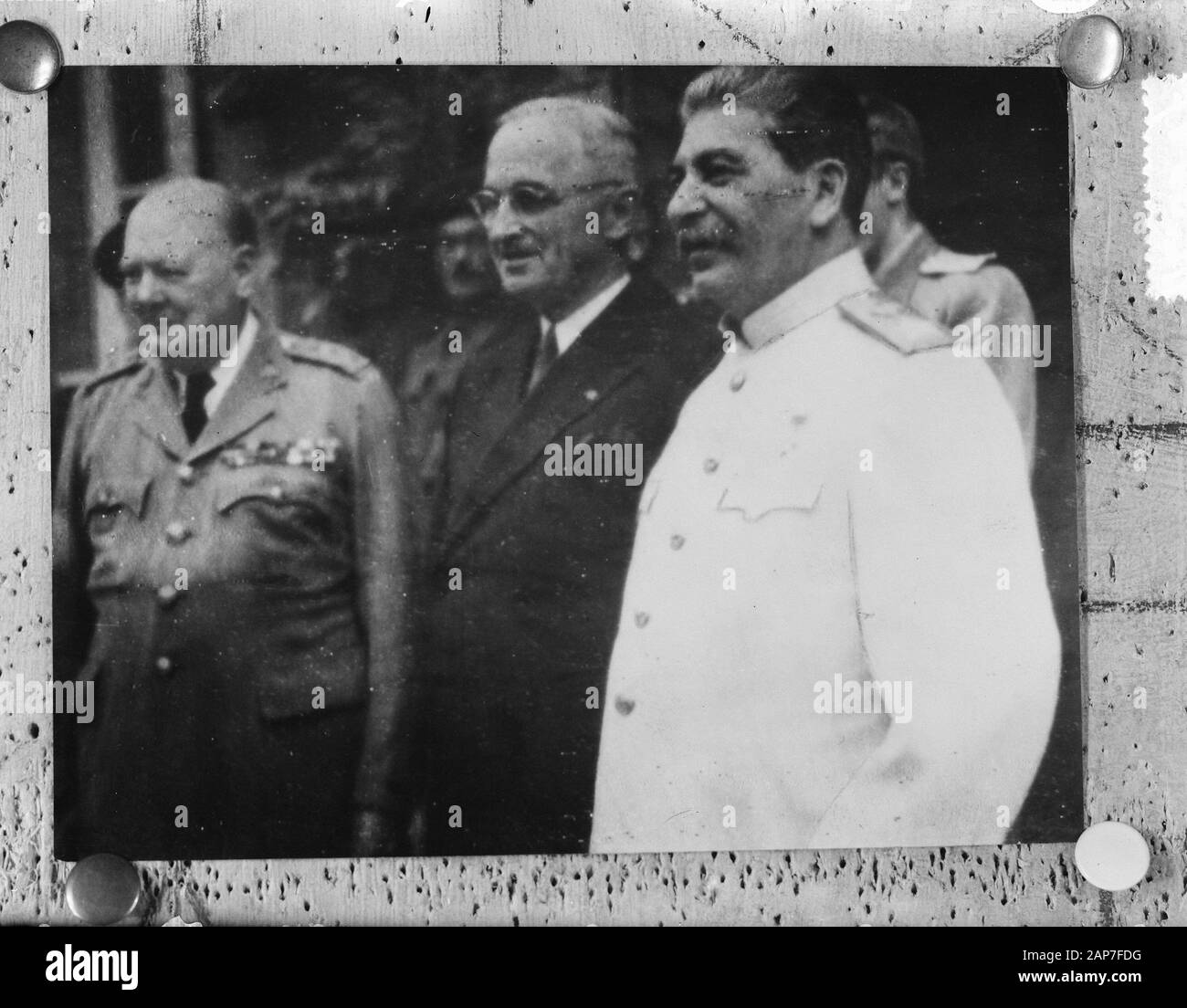 Conference of the Big Three at Potsdam Date: 1945 Location: Potsdam Keywords: politics, World War II Stock Photo