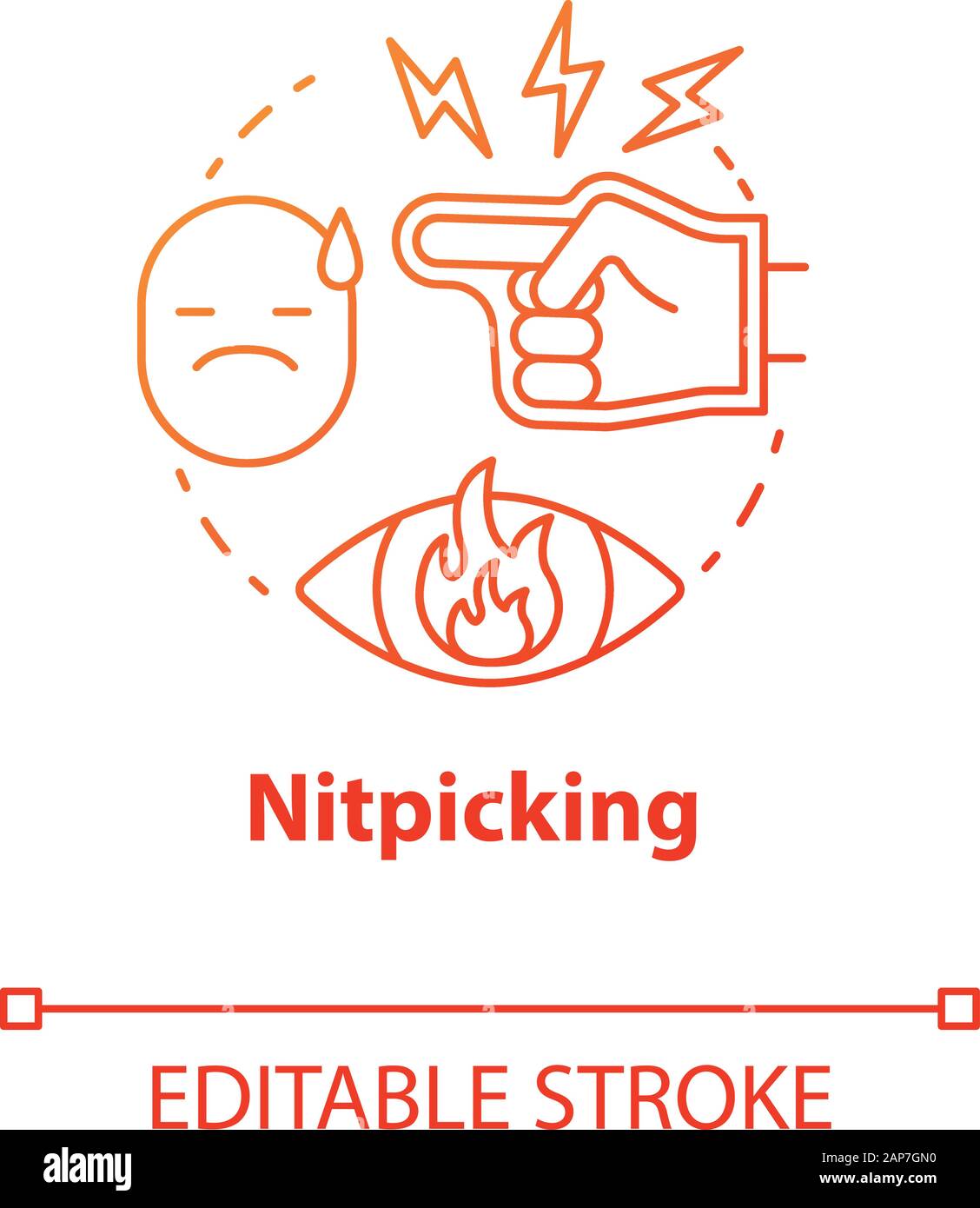 Nitpicking concept icon. Humiliation in family. Insulting partner ...