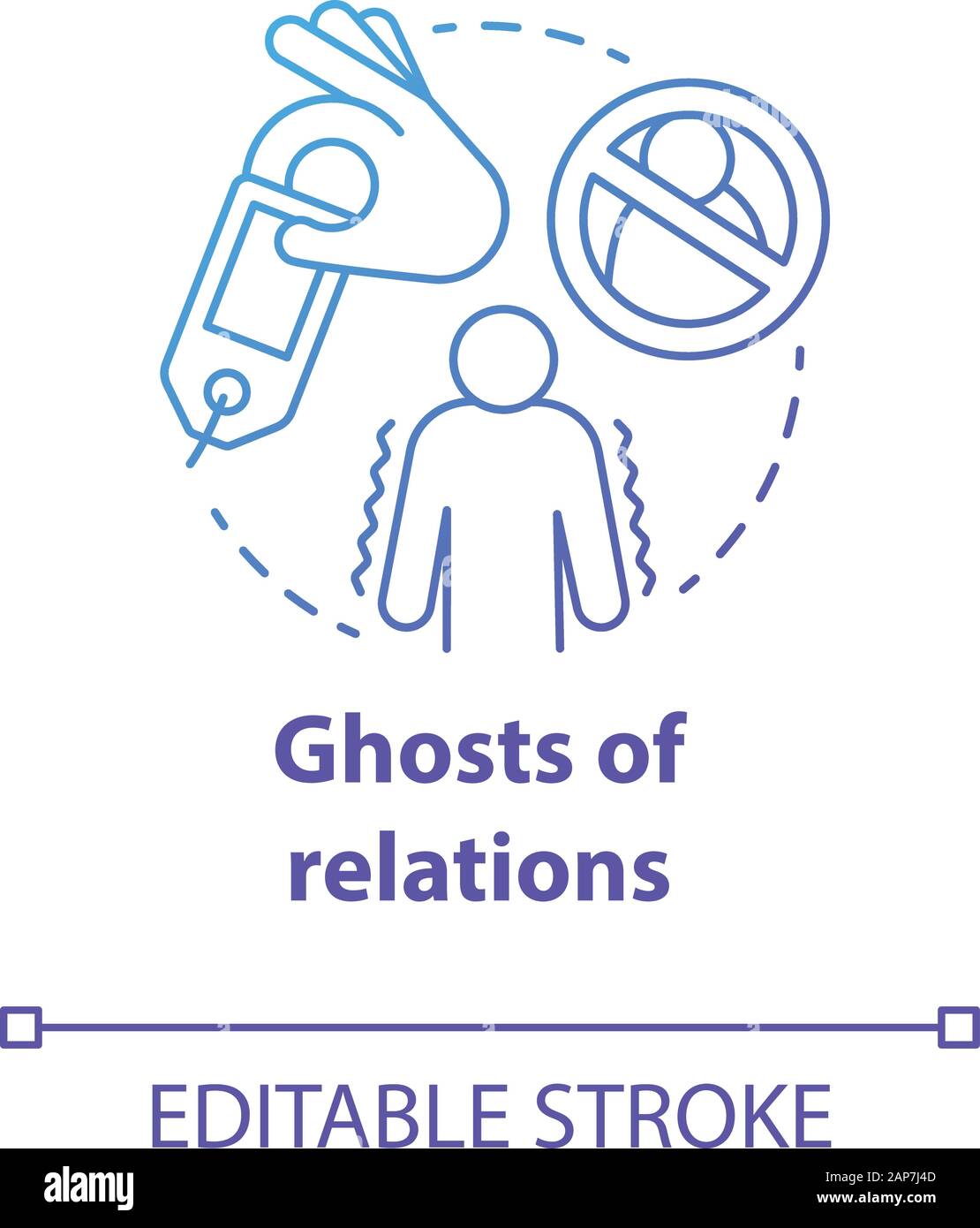 Ghost of relations concept icon. Ghosting. Breaking off relationship ...