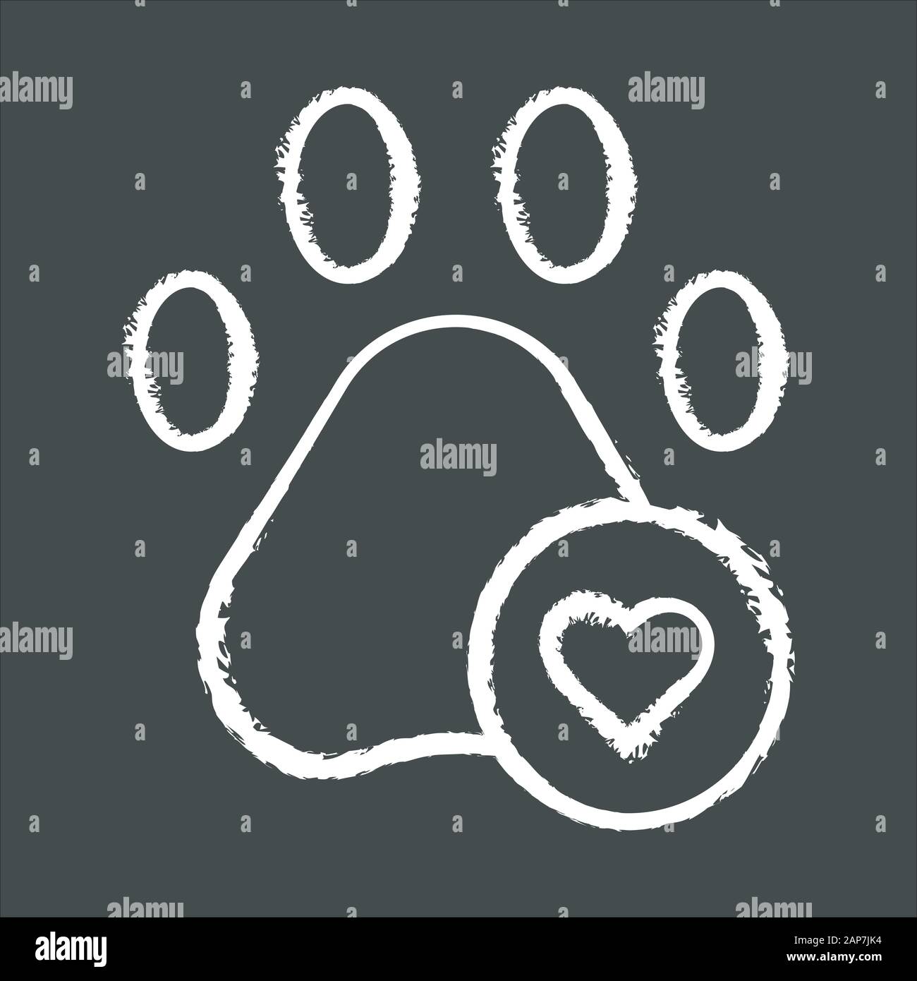 Pets allowed chalk icon. Animal welcome. Pet friendly area. Veterinarian clinic. Shelter, hotel for animals. Apartment amenities for dog and cat owner Stock Vector