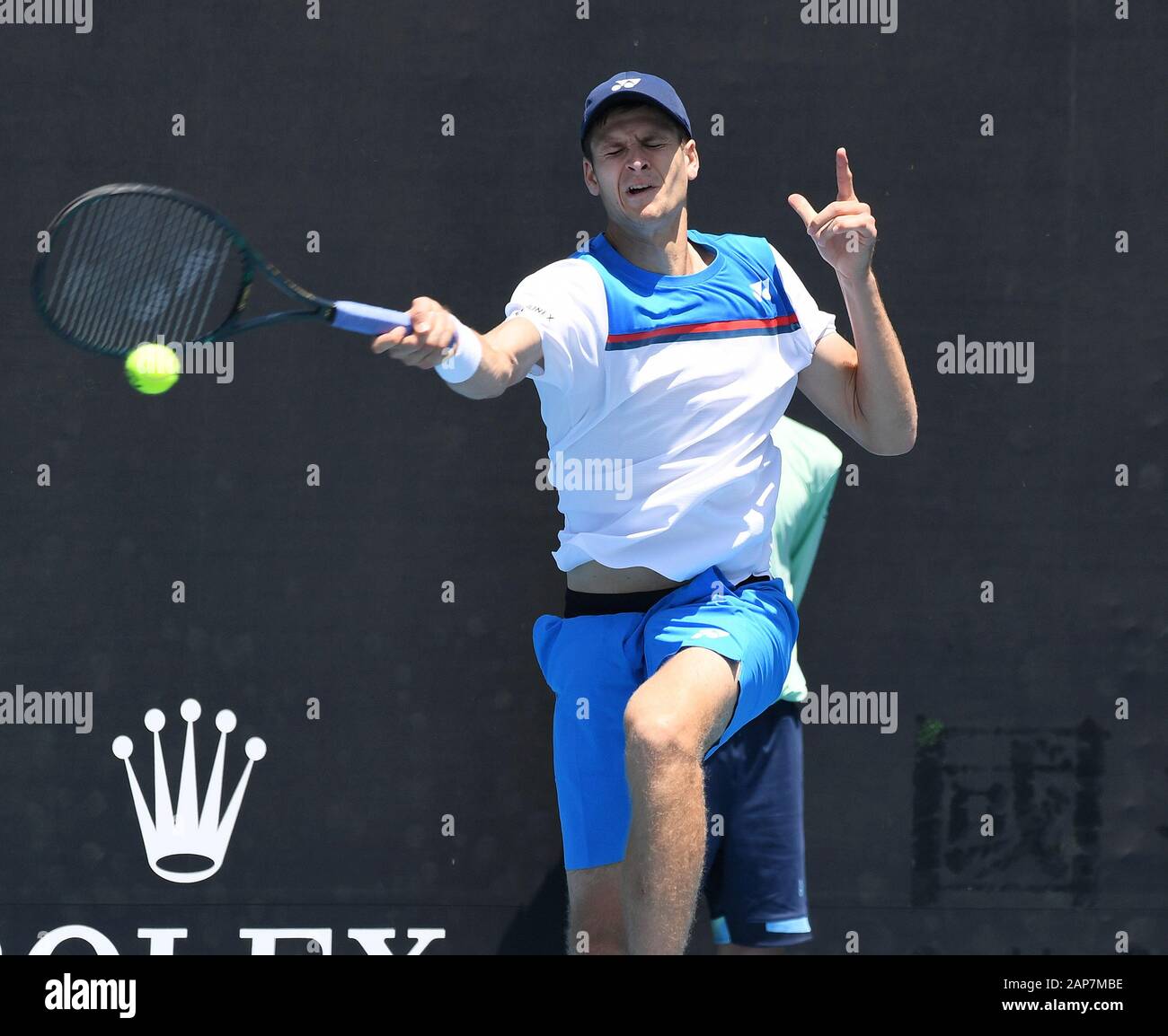 Melbourne Park Australian Open Day 2 21 01 2020 Hubert Hurkacz Pol Wins First Round Round Match Roger Parker International Sports Fotos Ltd Stock Photo Alamy
