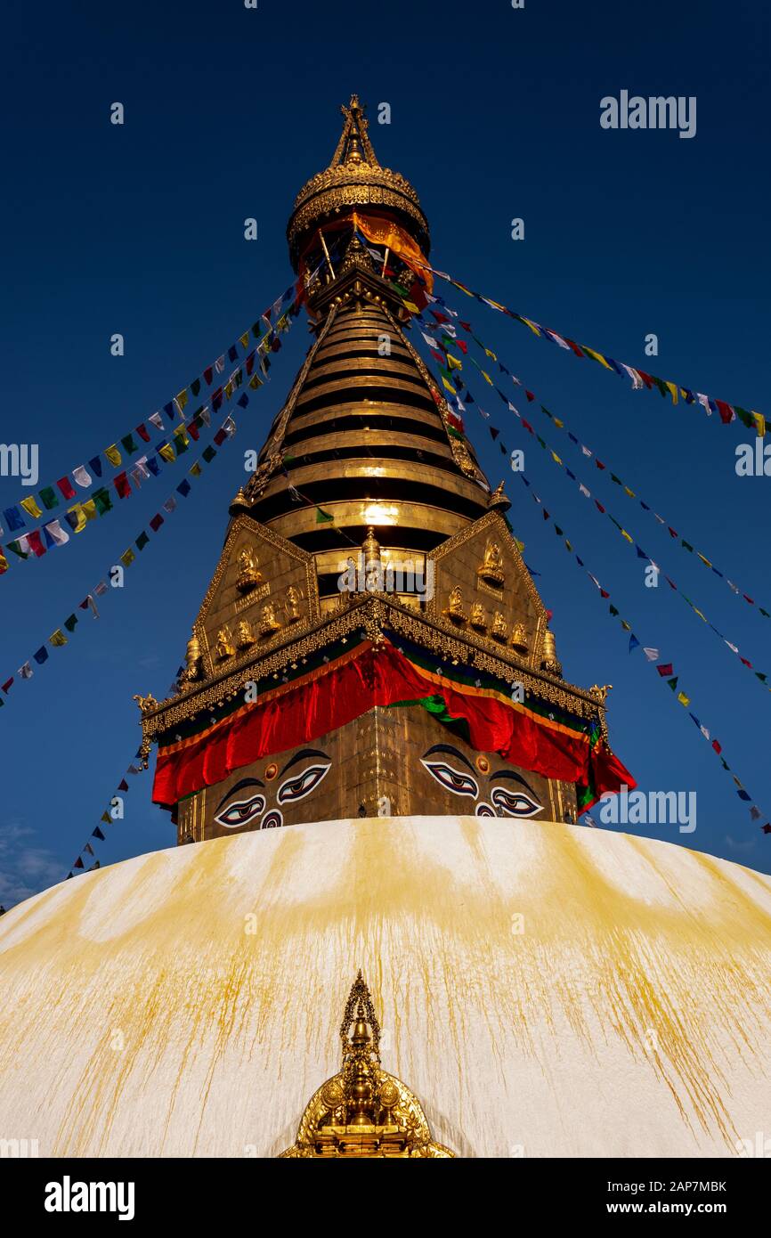Swayambhunath also known as Monkey temple captured with Buddha's wisdom ...
