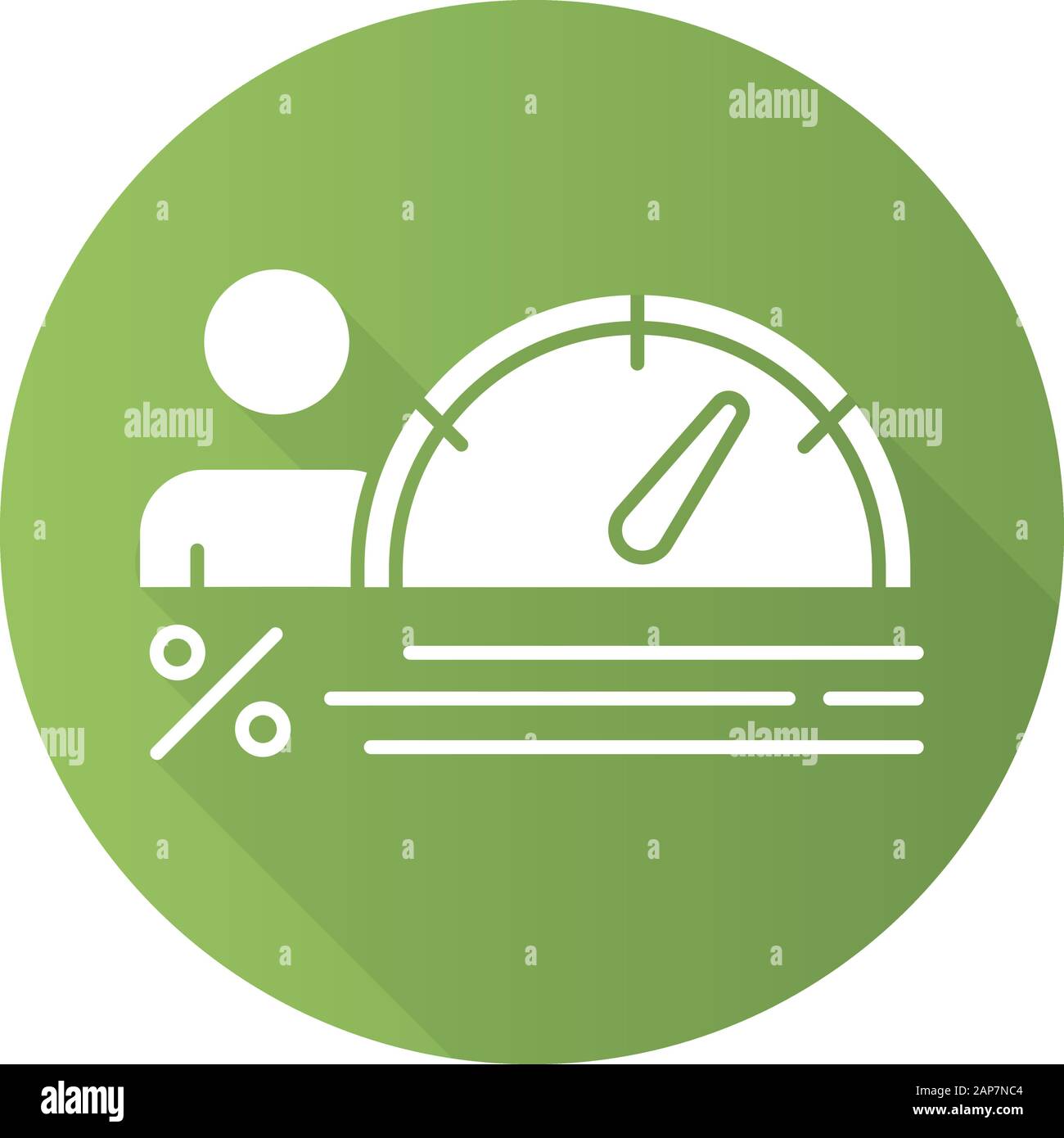 Credit score green flat design long shadow glyph icon. Increasing personal interest rate diagram. Growing finances infographic. Economy chart with arr Stock Vector