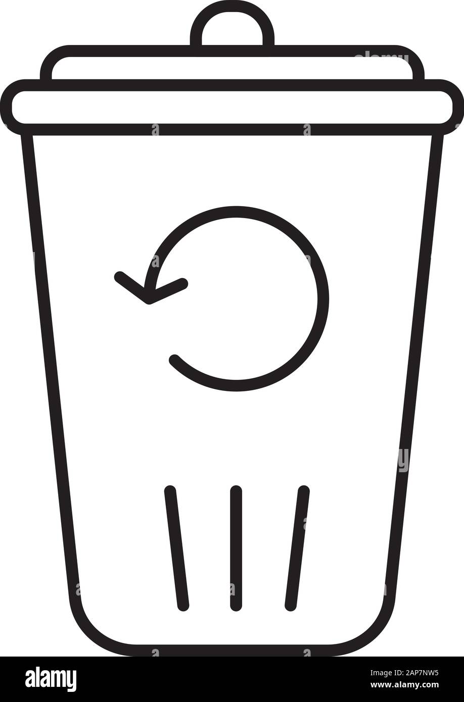 Recycling service linear icon. Converting waste materials. Garbage 