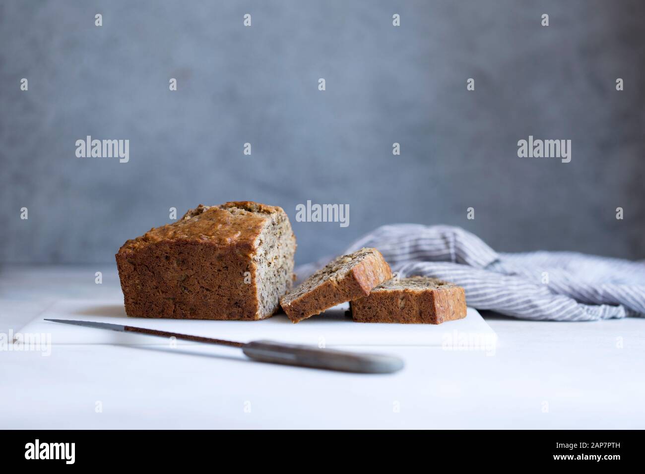 A recipe for banana bread. Stock Photo