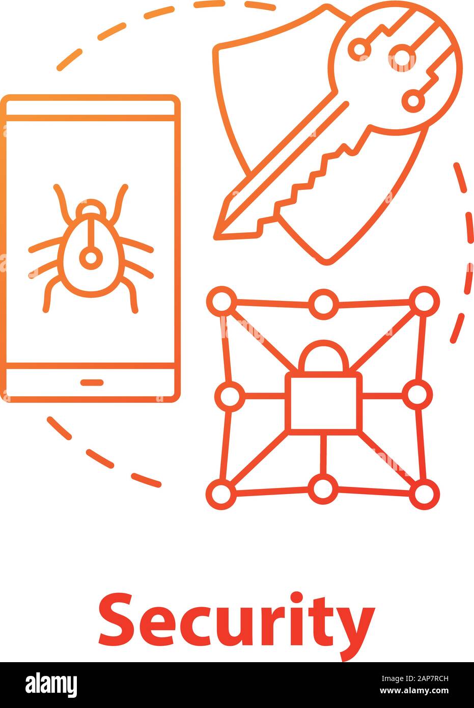Security concept icon. Privacy protection idea thin line illustration ...