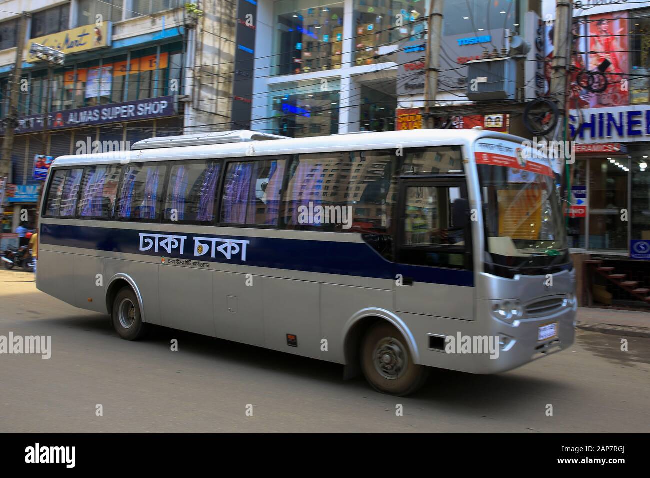 City bus service in Dhaka, Bangladesh Stock Photo