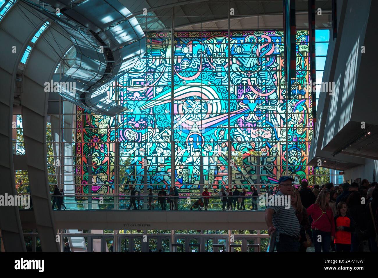 Giant stained glass display during artprize 8 in Grand Rapids Michigan