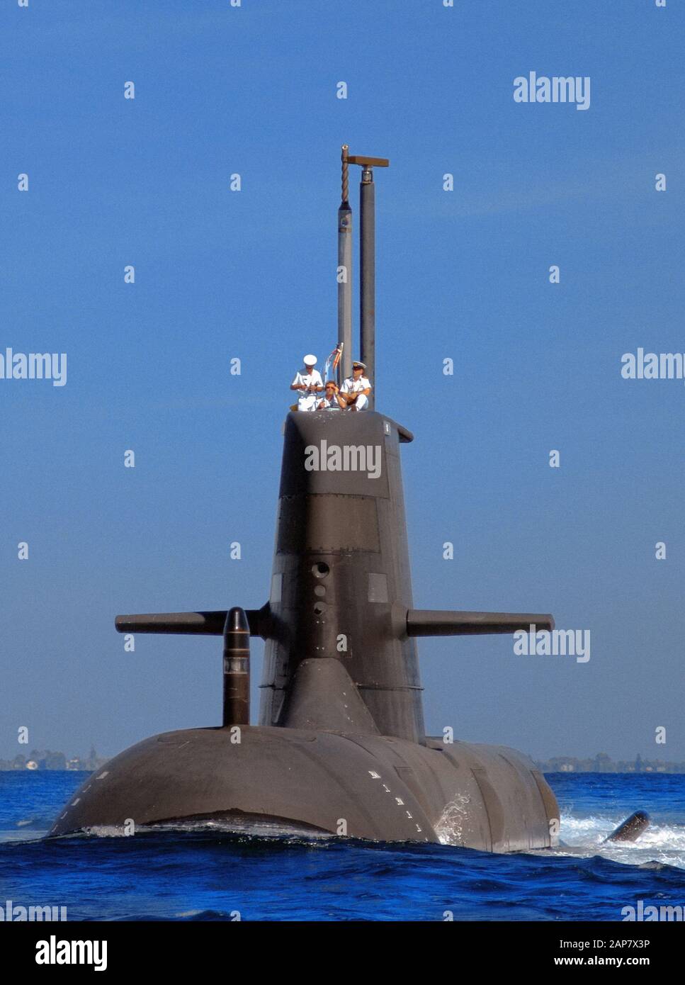 Australian Navy Collins Class diesel electric submarine. Stock Photo