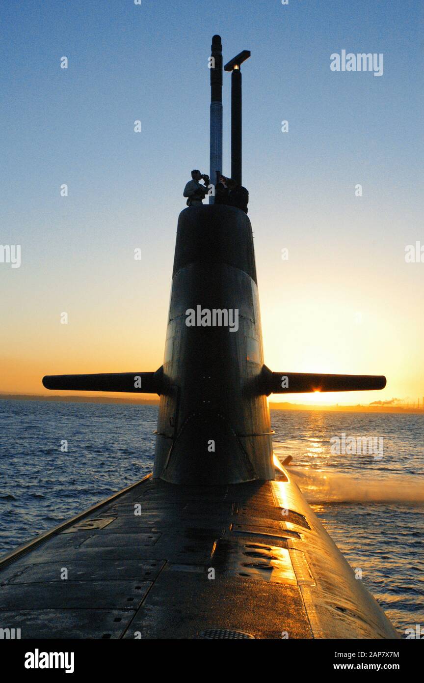 Australian Navy Collins Class diesel electric submarine. Stock Photo
