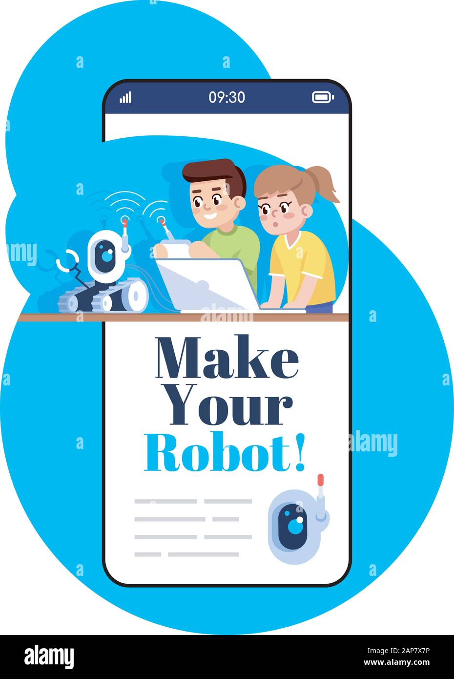 Make your robot smartphone app screen. Mobile phone display with cartoon  characters design mockup. Assembly and programming instructions application  f Stock Vector Image & Art - Alamy