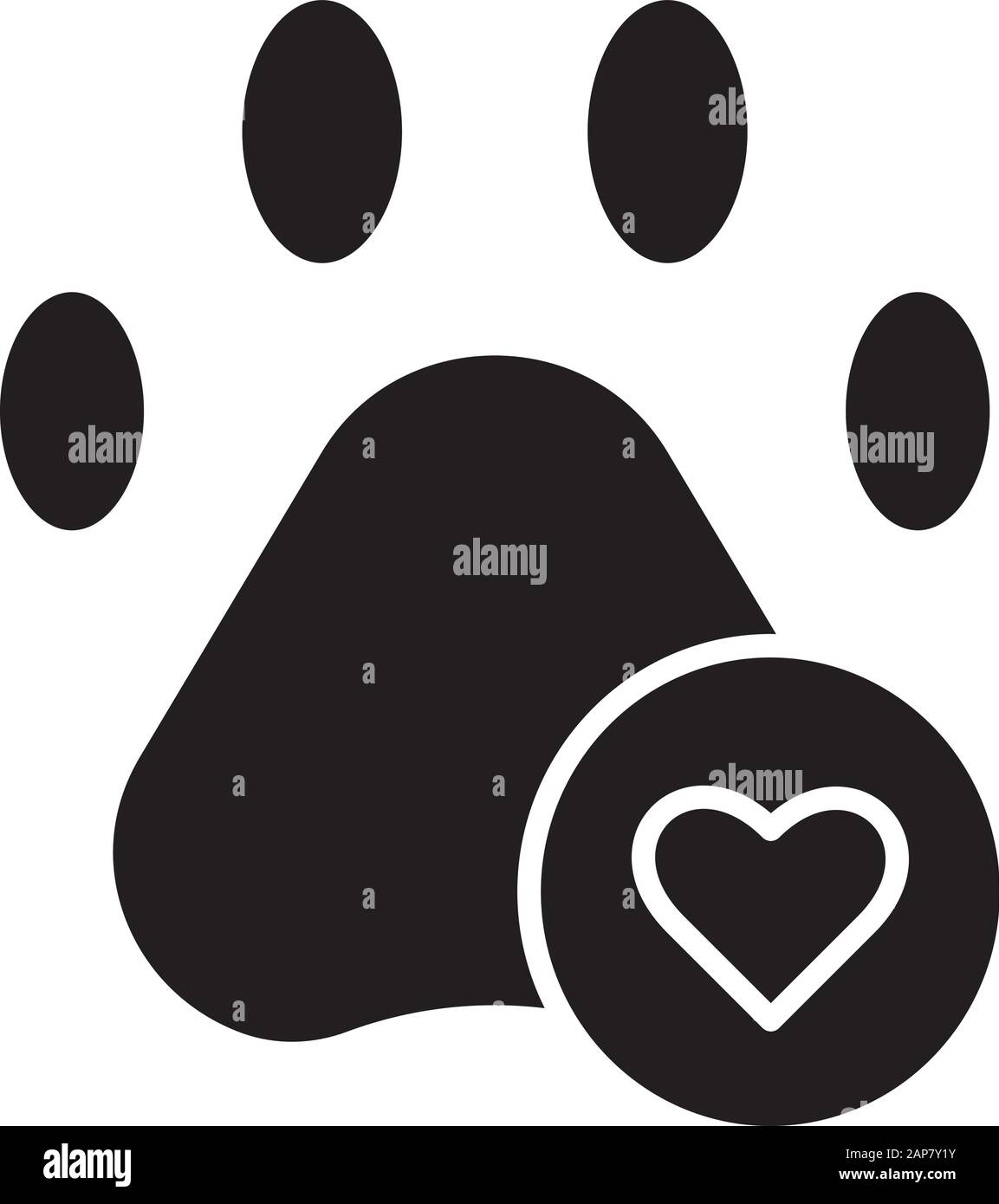Pets allowed glyph icon. Animal welcome. Pet friendly area. Veterinarian clinic. Shelter, hotel for animals. Apartment amenities. Silhouette symbol. N Stock Vector