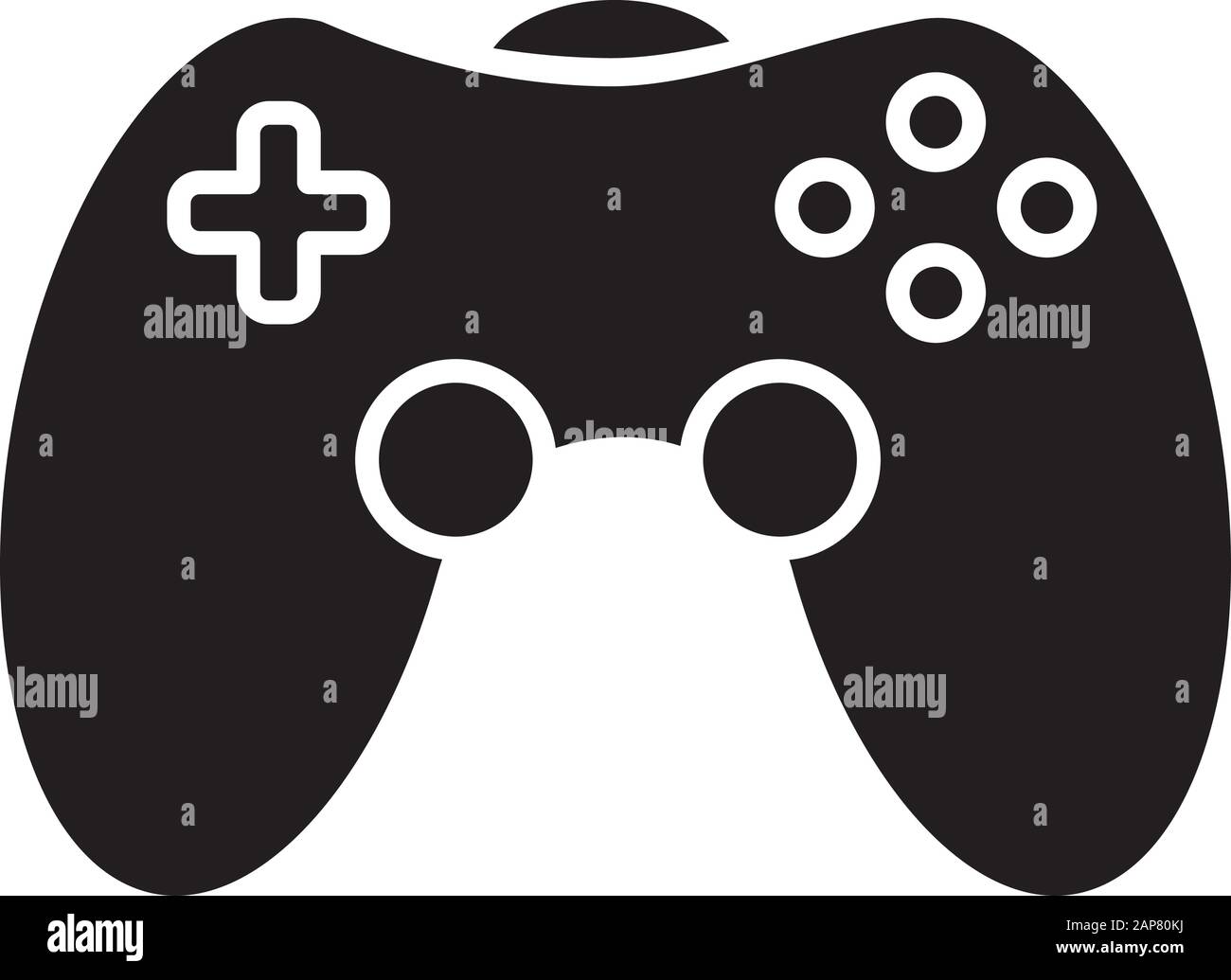Game room glyph icon. Gamepad. Video game controller. Community recreation area. Room for spending time with friends. Joystick. Silhouette symbol. Neg Stock Vector