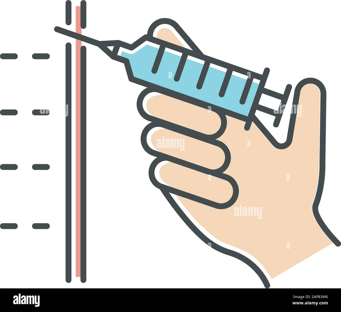 Injection color icon. Syringe with vaccine. Immunization. Professional ...