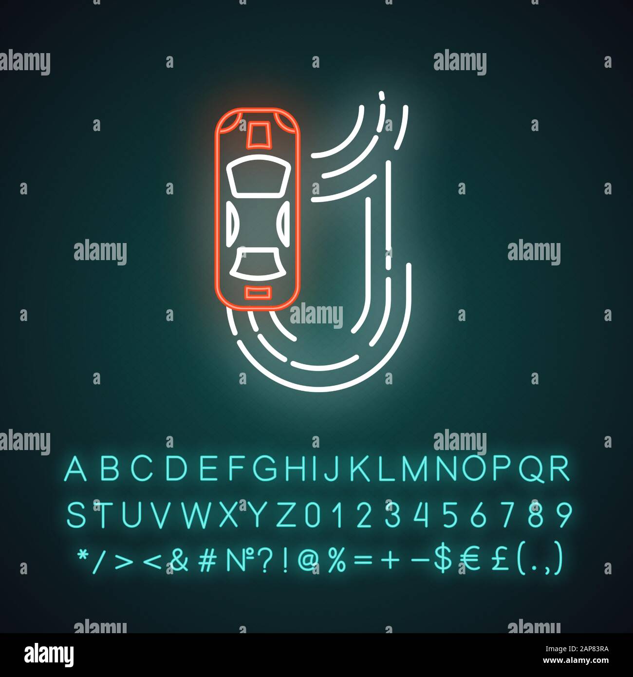 Auto realistic neon sign on Stock Vector Images Alamy