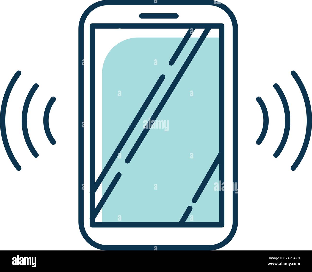 Blue ringing smartphone color icon. Mobile voice control idea. Sound  command. Loud volume, audio frequency. Phone call, vibro signal. Modern  digital d Stock Vector Image & Art - Alamy