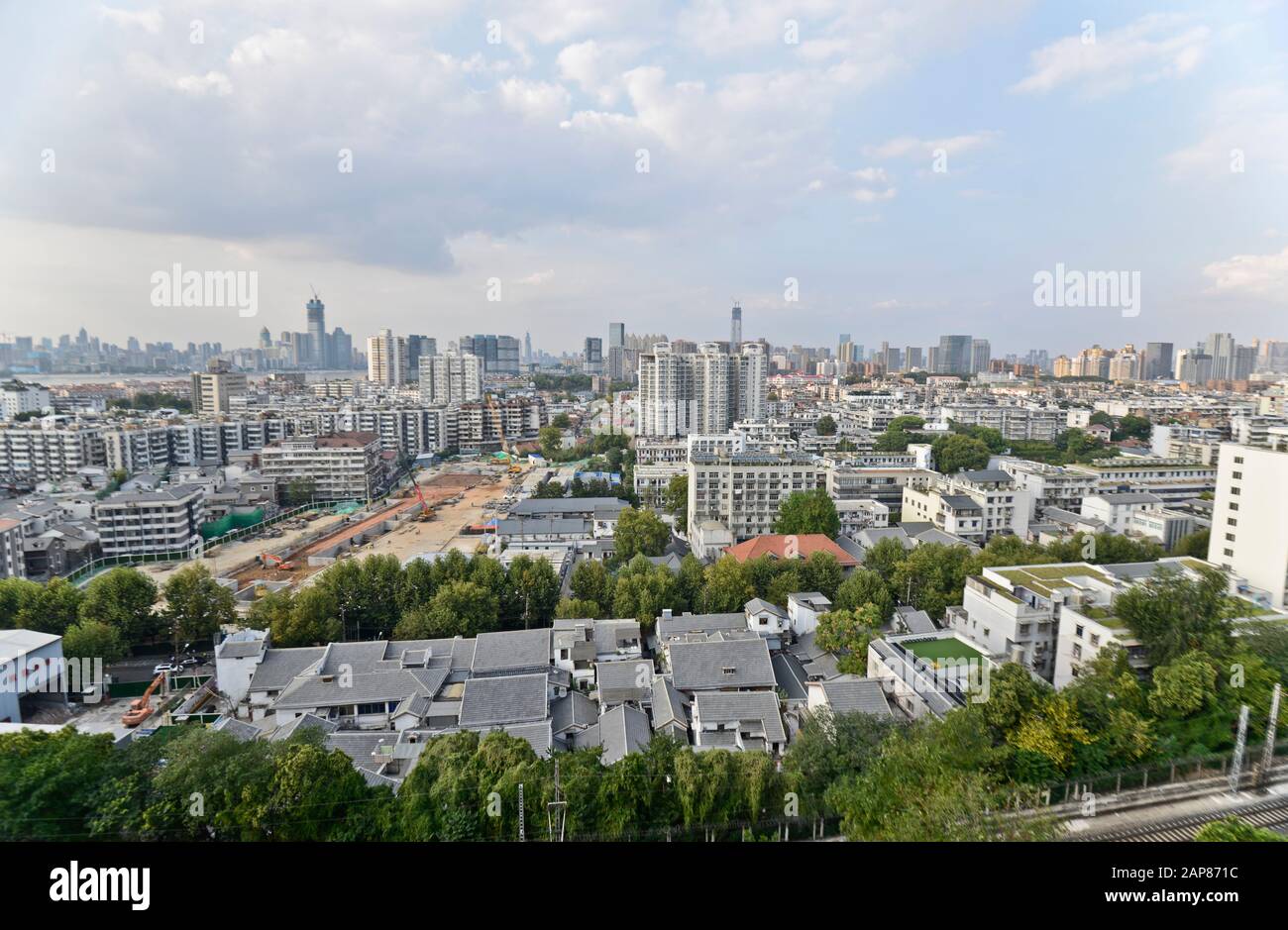 Wuhan, China. Panoramic view from the Yellow Crane Tower Stock Photo