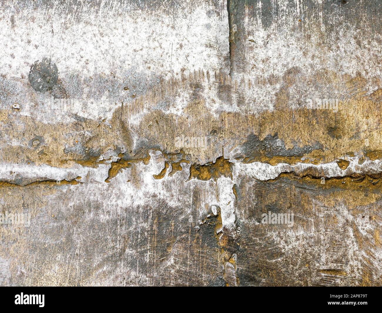 rusty metal texture background with a weld seam and scratches Stock Photo