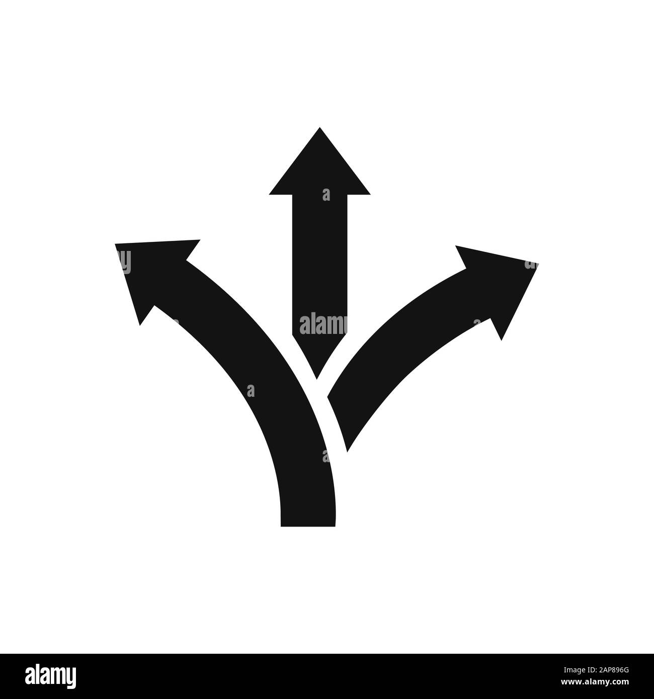 Three way direction arrow vector icon in modern design style for web site and mobile app Stock Vector