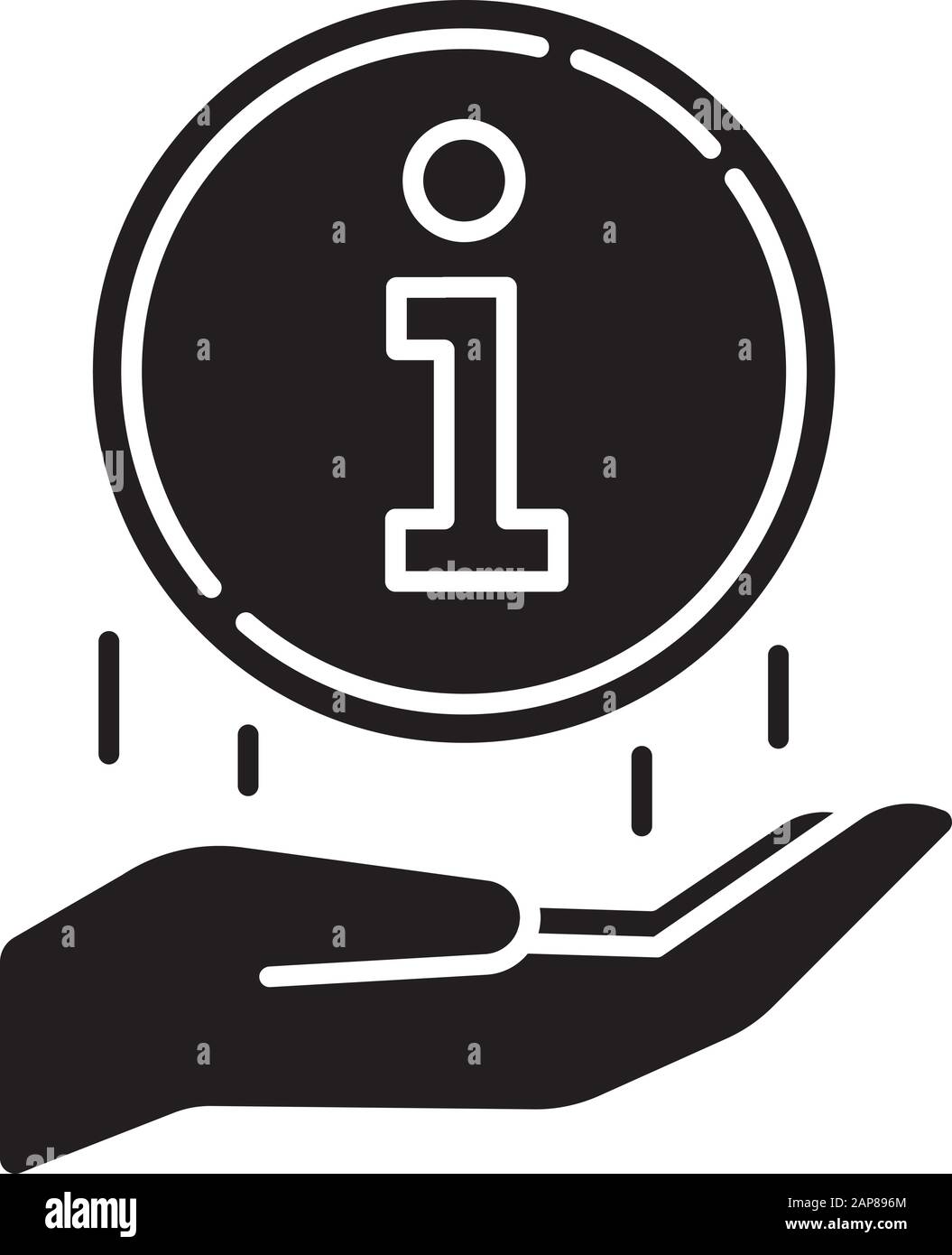 Information Industry Glyph Icon Hand With Info Round Sign