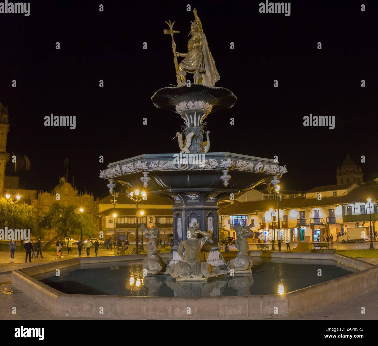 City of Cusco in the main square of Cusco in Peru Stock Photo
