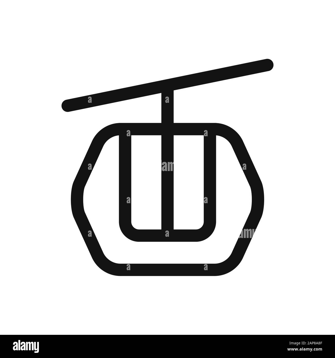 Funicular, Cable car vector icon in modern design style for web site and mobile app Stock Vector