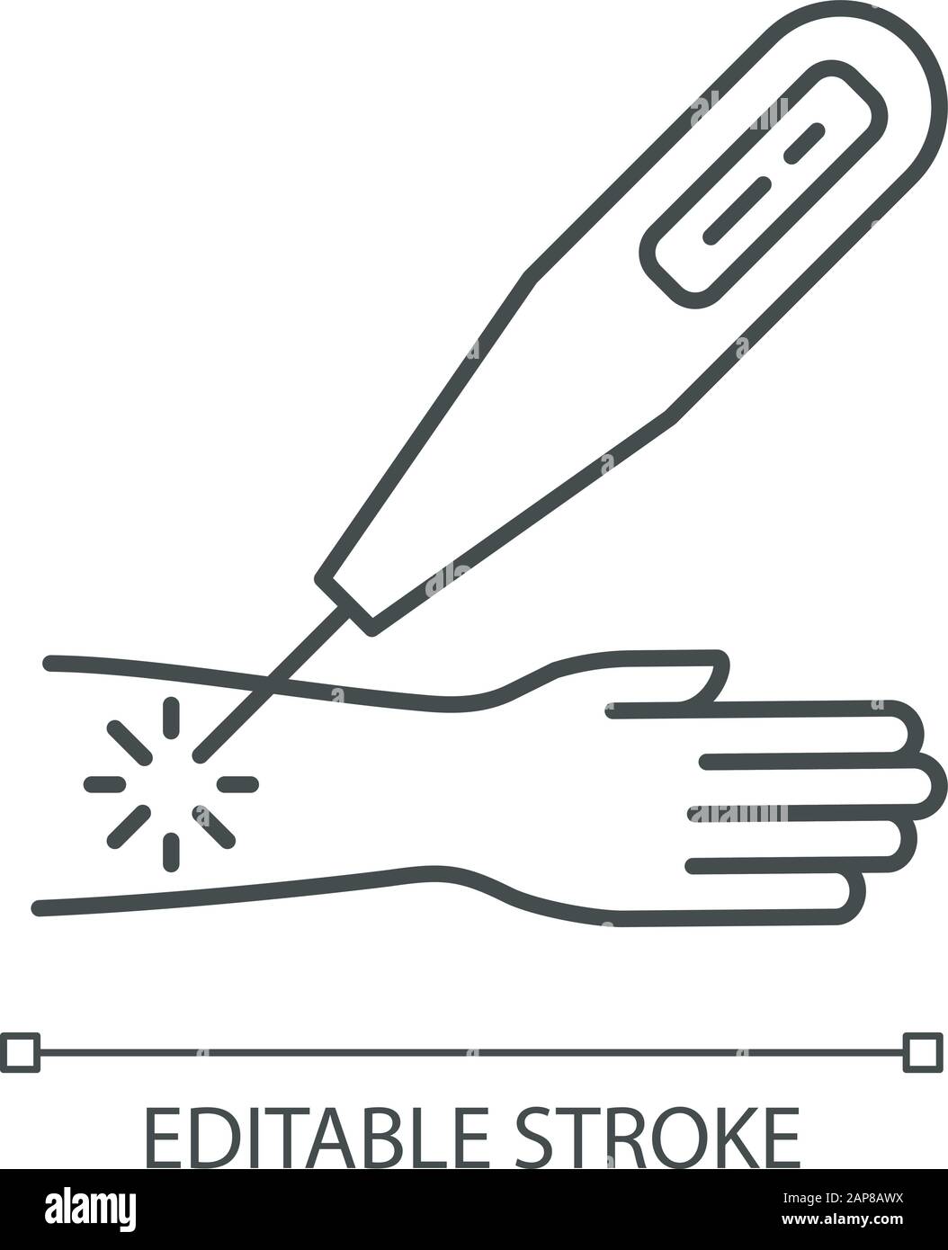 Laser therapy linear icon. Medical procedure. Clinical treatment