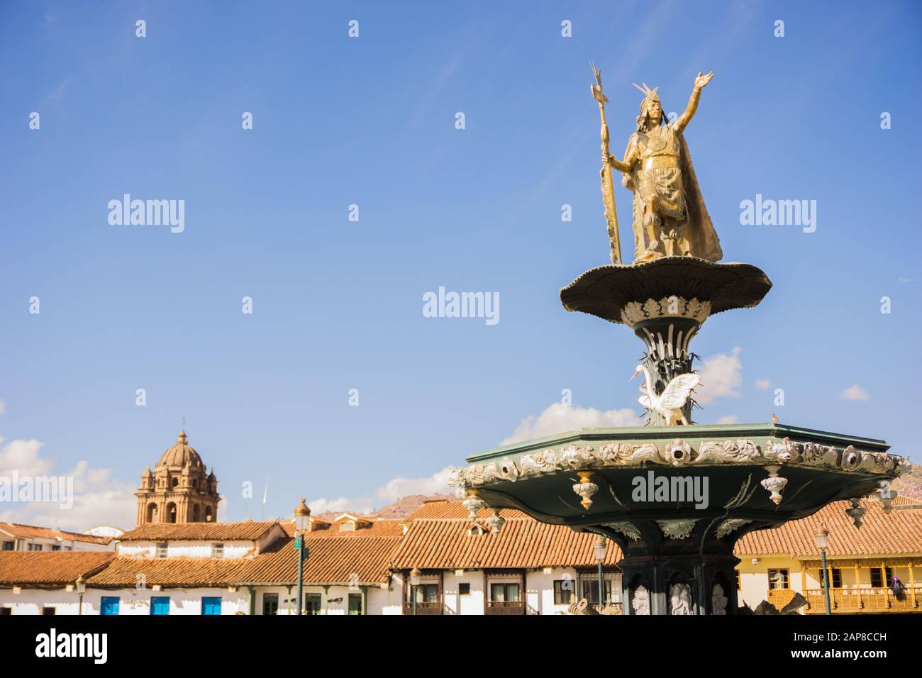 City of Cusco in the main square of Cusco in Peru Stock Photo