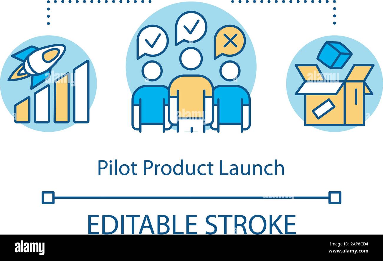 Pilot product launch concept icon. Production strategy idea thin line  illustration. Test sales. Trial run for project. Testing product by  customers. V Stock Vector Image & Art - Alamy
