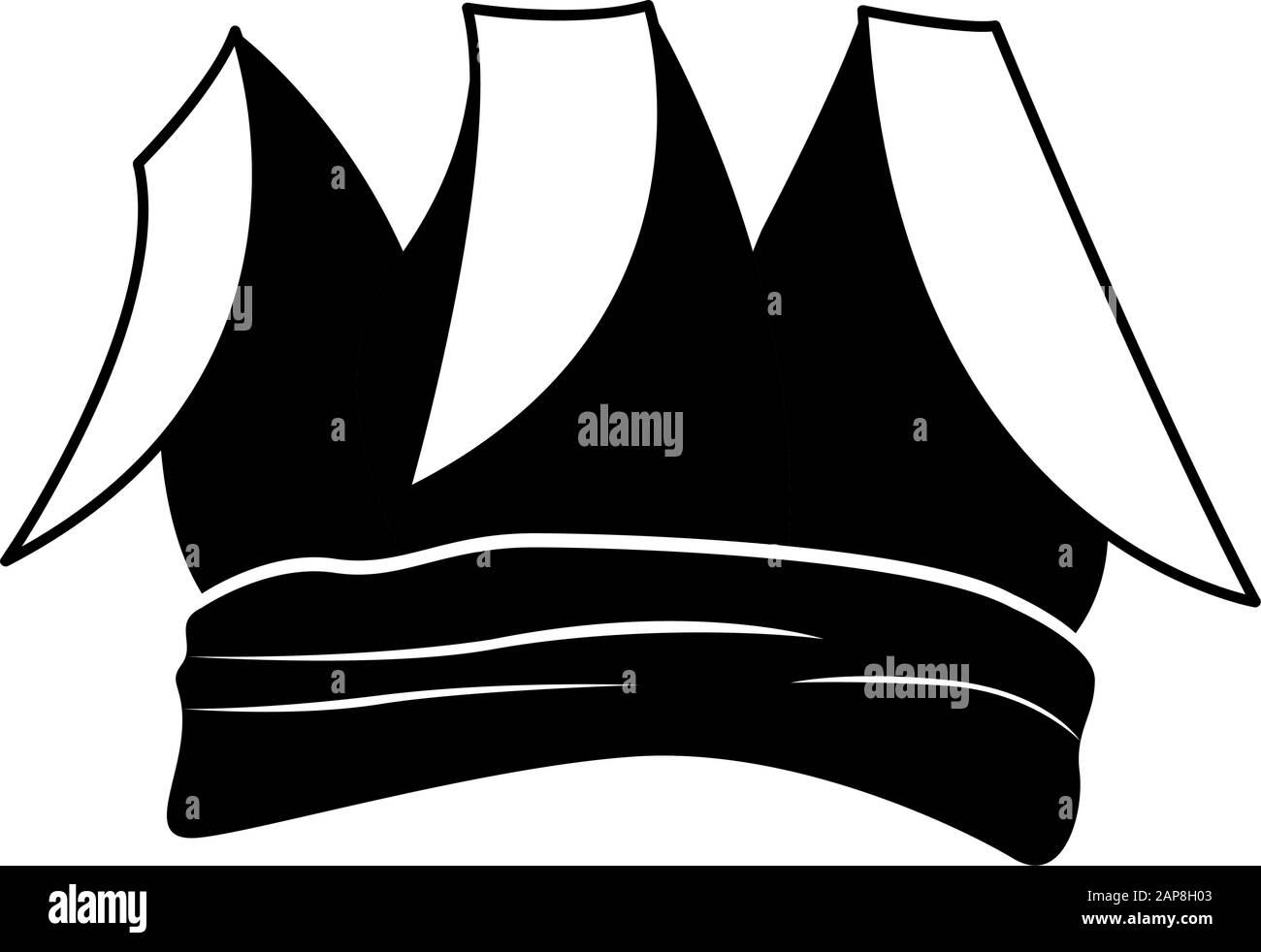 Harlequin hat silhouette Stock Vector