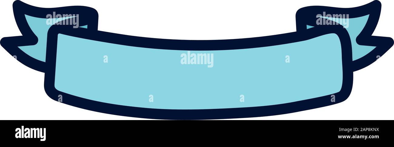 blue ribbon banner decoration ornament icon vector illustration Stock ...