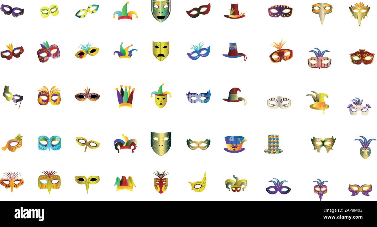 Set of mardi gras icons Stock Vector Image & Art - Alamy