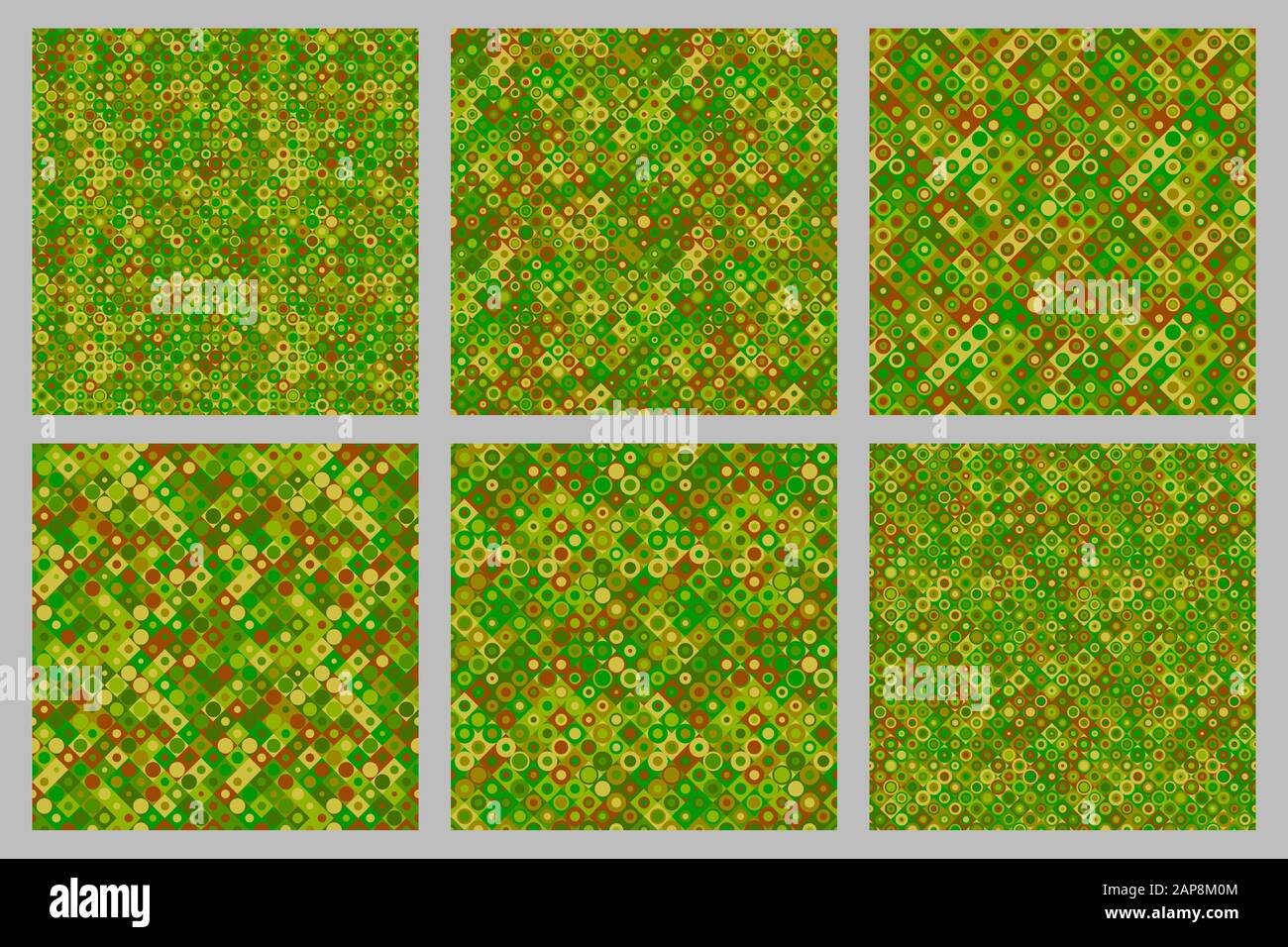 Abstract circle mosaic pattern background design set - seamless vector ...